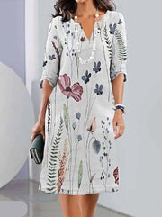 ALISA - FLIESSENDES KLEID MIT BLUMENMUSTER