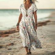 Robe À Imprimé Floral Vintage