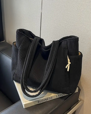 Tilda | Torba prążkowana z detalami ze sznurka