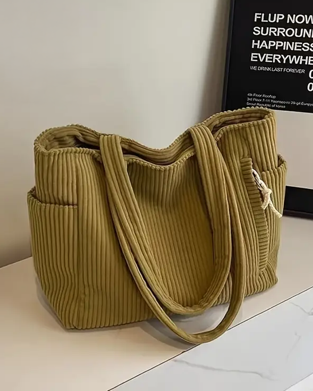 Tilda | Torba prążkowana z detalami ze sznurka