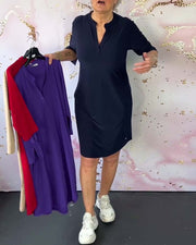 MIRAVO | Schlichtes V-Ausschnitt Kleid