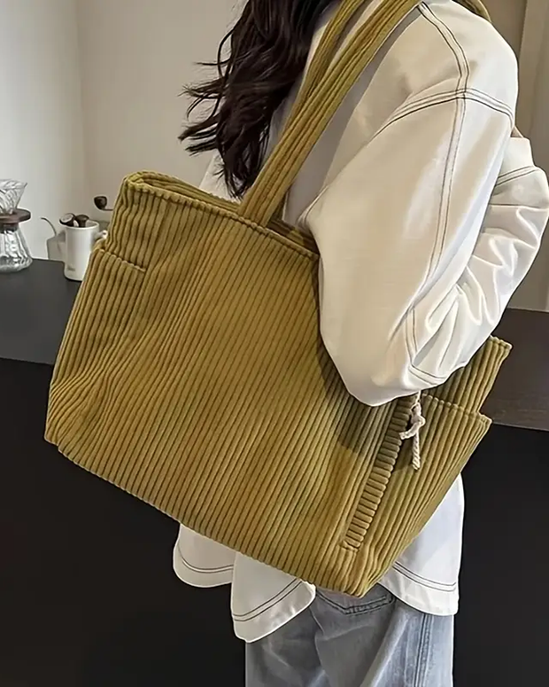 Tilda | Torba prążkowana z detalami ze sznurka