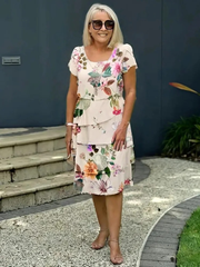 Zlota - Elegancka sukienka maxi w kwiaty