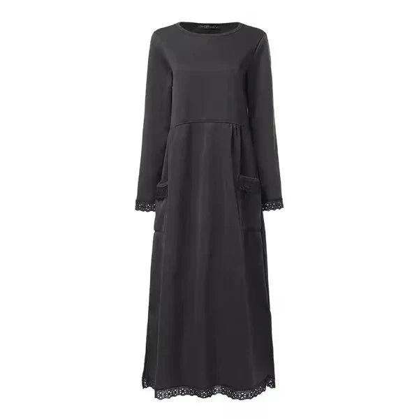 Doris™ Wełniano-bawełniana sukienka maxi