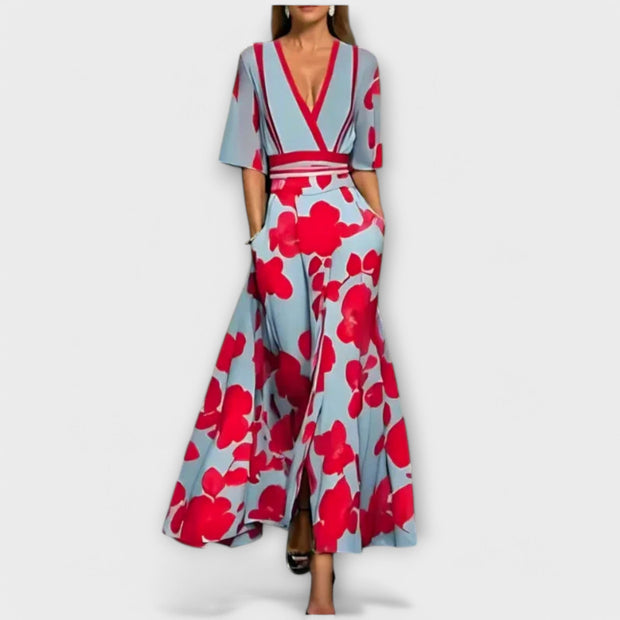 Elise - Elegancka sukienka z portfelem w kwiaty