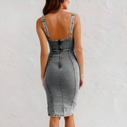 Michalina™ | Elegancka dżinsowa sukienka