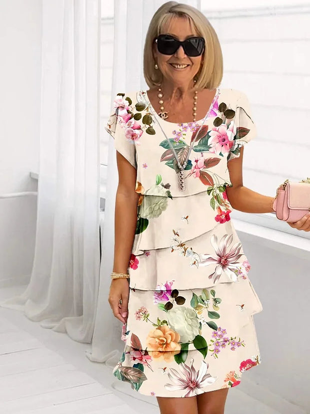 Zlota - Elegancka sukienka maxi w kwiaty