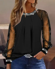 Sienna™ Stylowy top z siateczki z cekinami