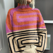 Lenka™ Radosny kolorowy sweter z golfem