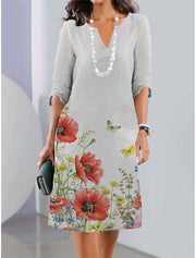 ALISA - FLIESSENDES KLEID MIT BLUMENMUSTER